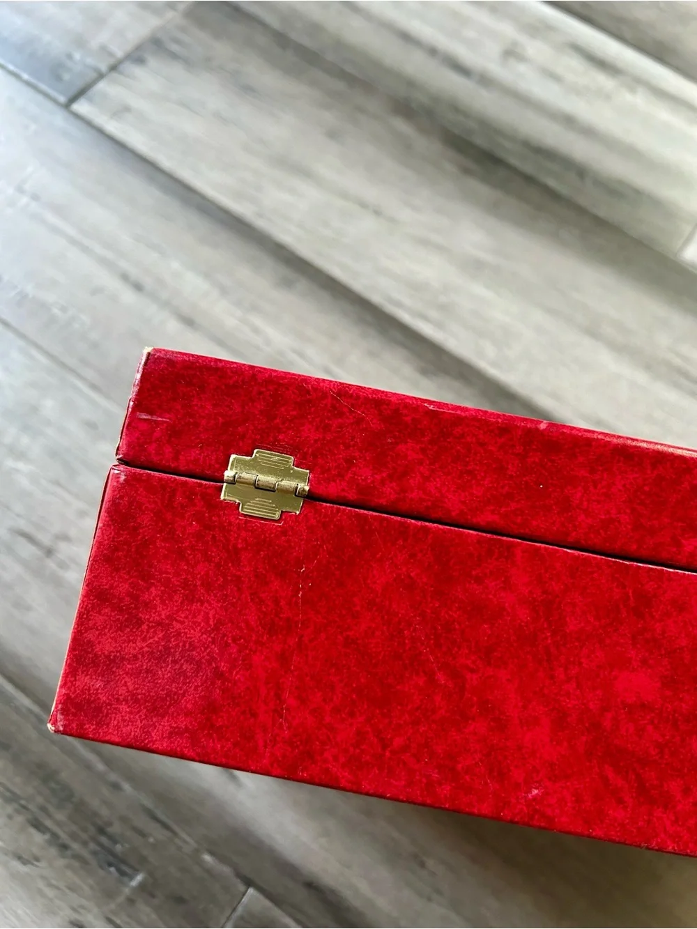 Vintage MCM Large Faux Leather Bound Velvet Lined Jewelry Box